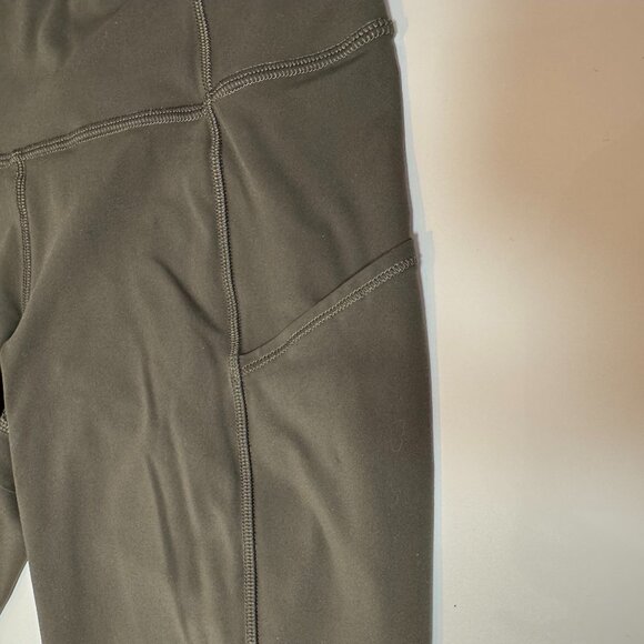 Lululemon Women Fast Free Crop W6BCUS, Dark Olive, Size 4 - Picture 5 of 8